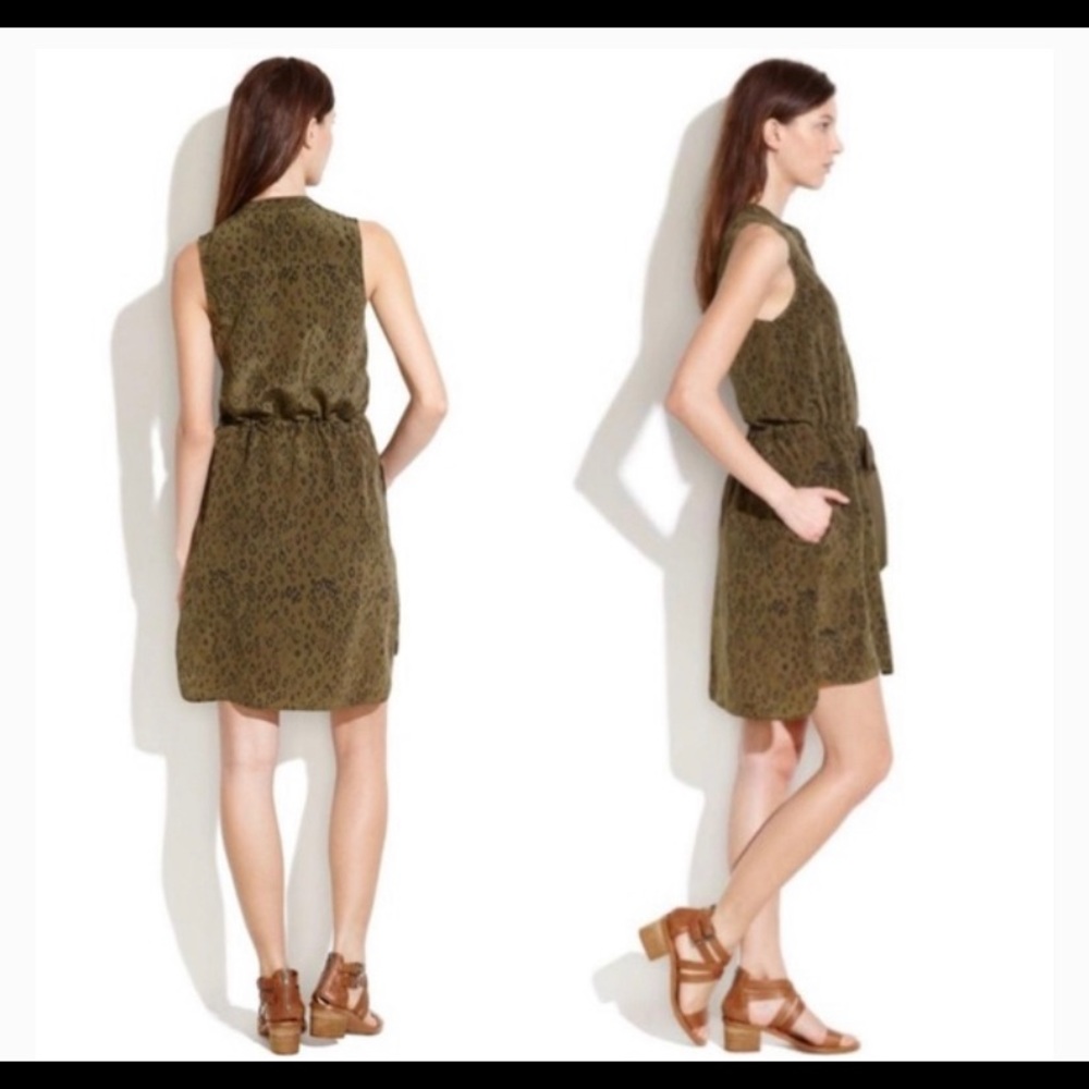 Madewell Leopard Silk Shirt Dress